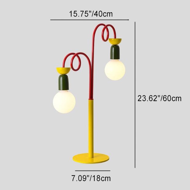 Colorblock Geometric Iron Spiral Table Lamp