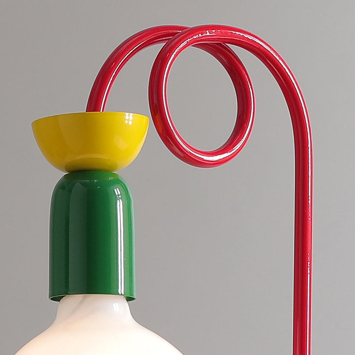 Colorblock Geometric Iron Spiral Table Lamp