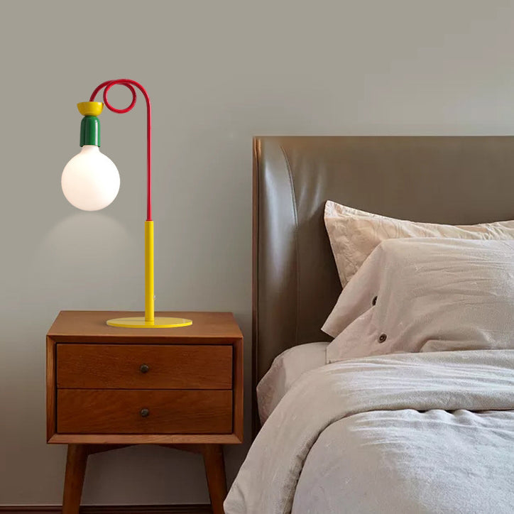 Colorblock Geometric Iron Spiral Table Lamp