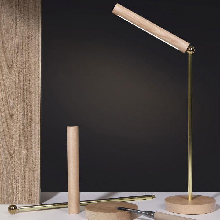 Magnetic Wooden Stick Foldable Table Lamp