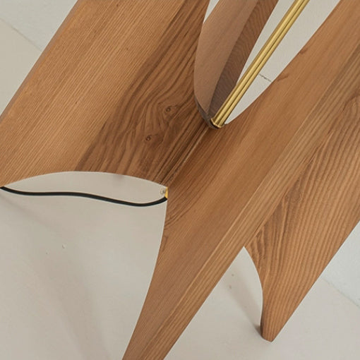 Wood Fabric Cylinder Living Floor Lamp