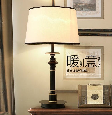 Pleated Fabric Iron Bedroom Table Lamp