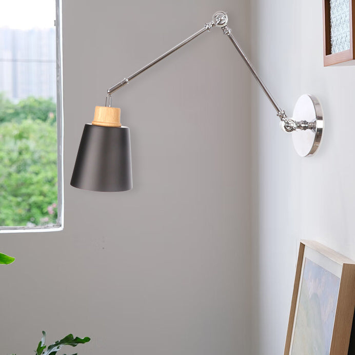 Retractable Cylinder Iron Zinc Wall Lamp