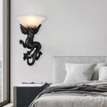 Resin Glass Dragon Semi-Circular Wall Lamp