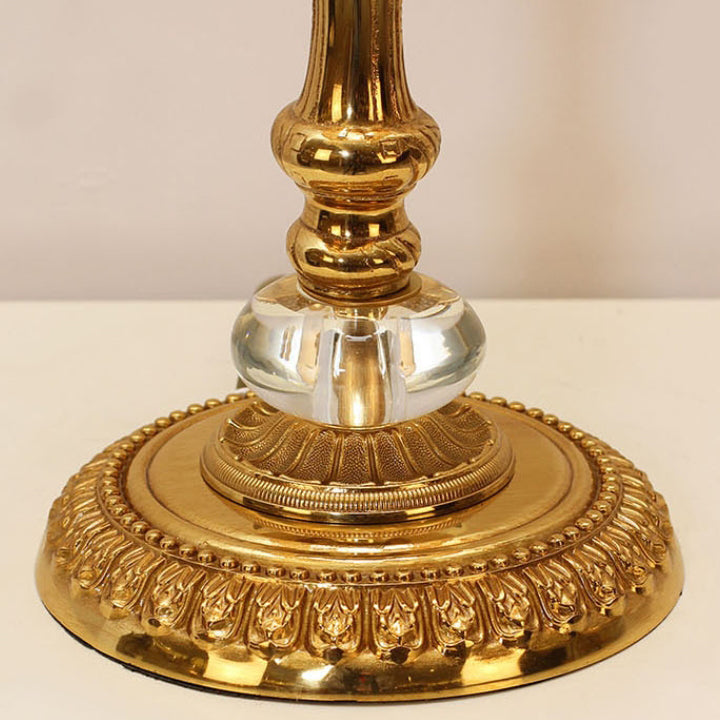 Copper Crystal Fabric Cylinder 5-Light Table Lamp