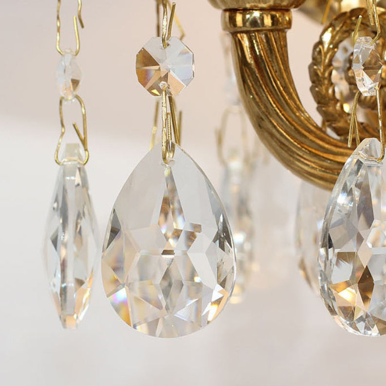 Copper Crystal Fabric Cylinder 5-Light Table Lamp