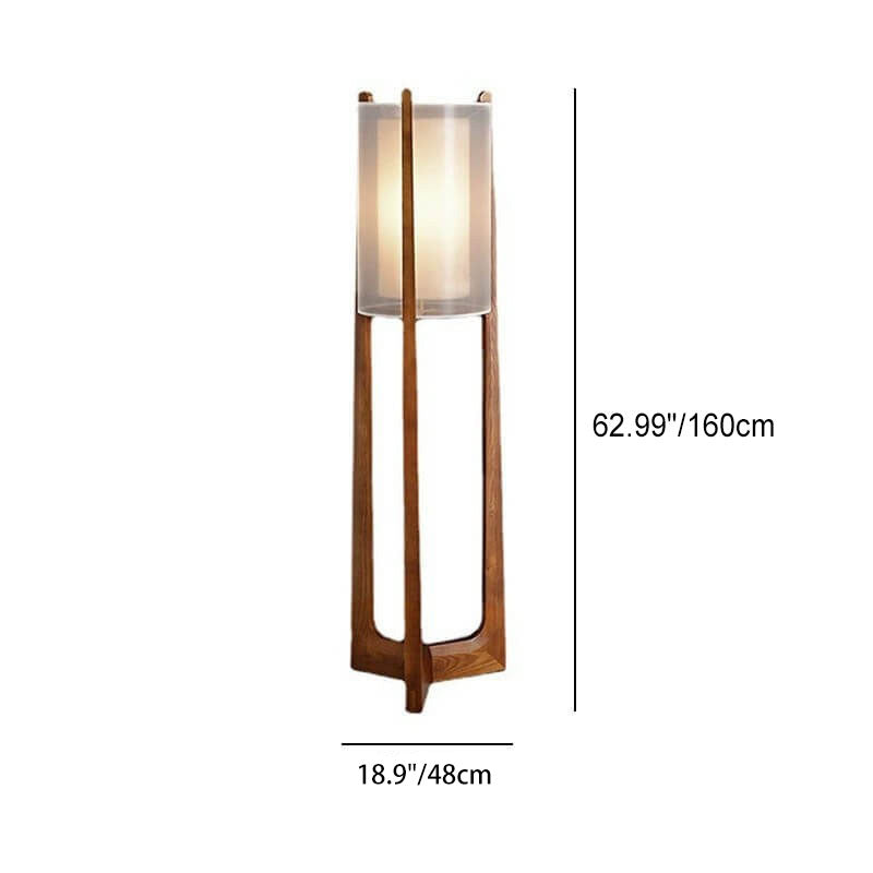Japanese Minimalist Solid Wood Floor Lamp
