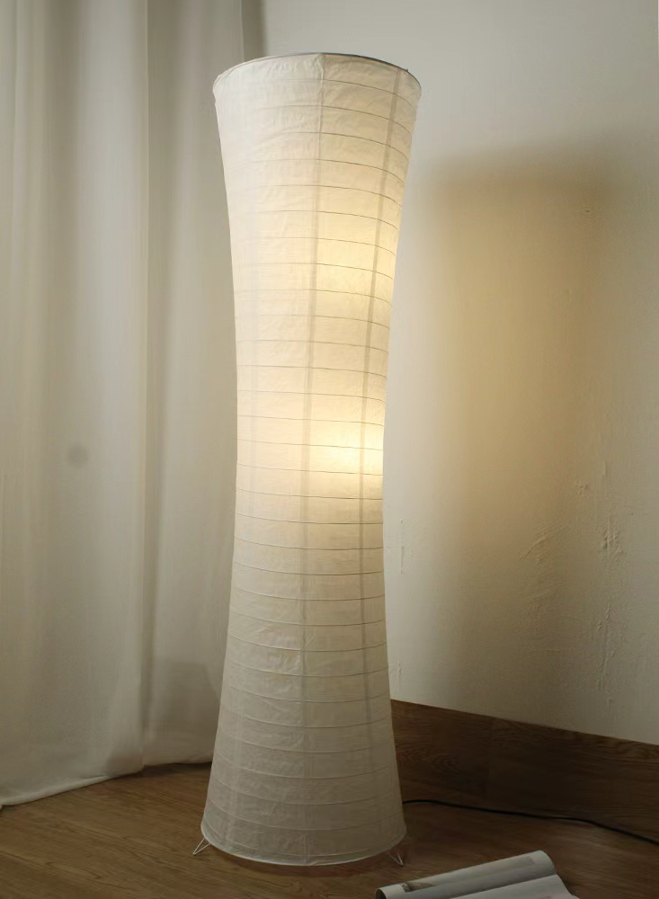 Contemporary Nordic Paper Column 2-Light Floor Lamp