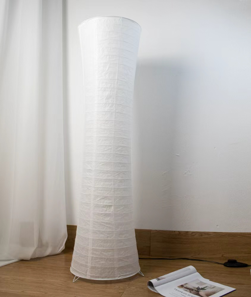 Contemporary Nordic Paper Column 2-Light Floor Lamp