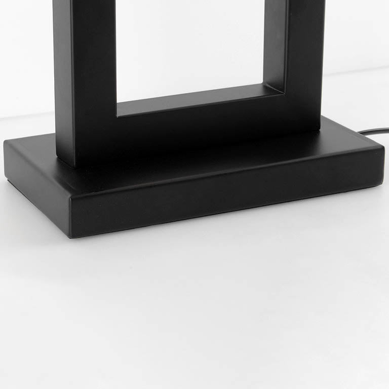 Wrought Iron Fabric Cylinder Table Lamp