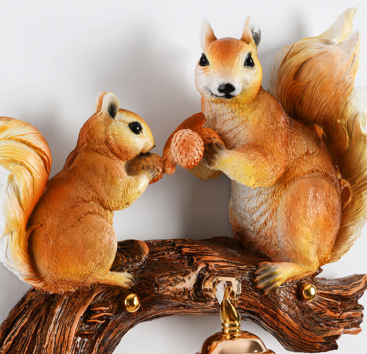 Squirrel Nut Resin Wall Lamp