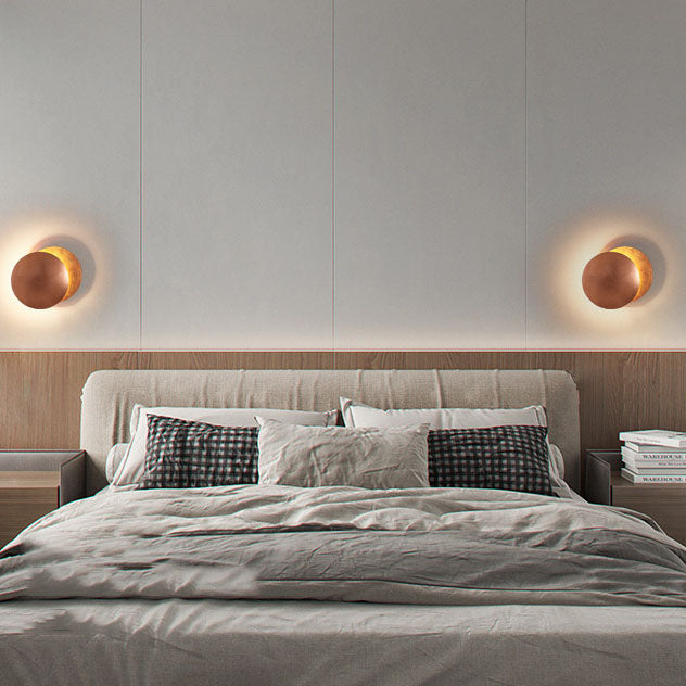 Alloy Round Bedroom Wall Lamp