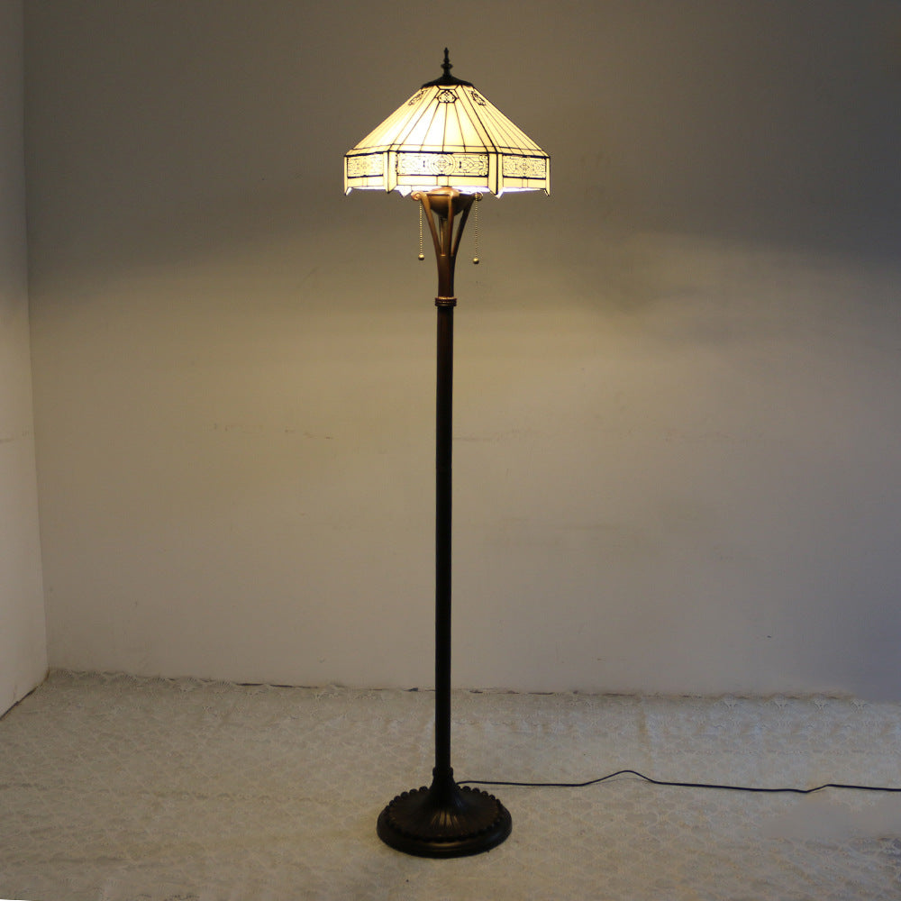 Resin Glass Semicircular Dome 2-Light Floor Lamp