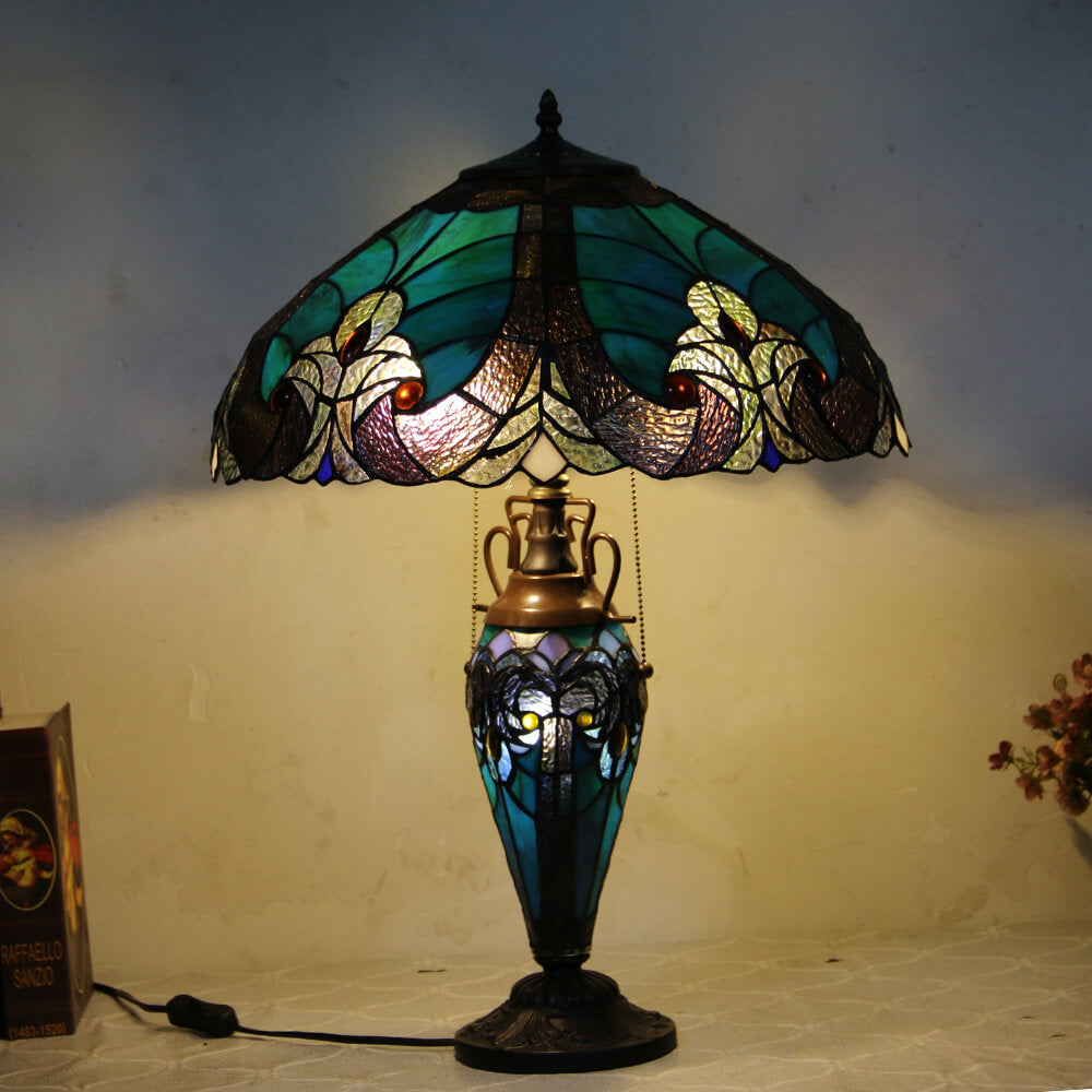 Glass Resin 2-Light Table Lamp