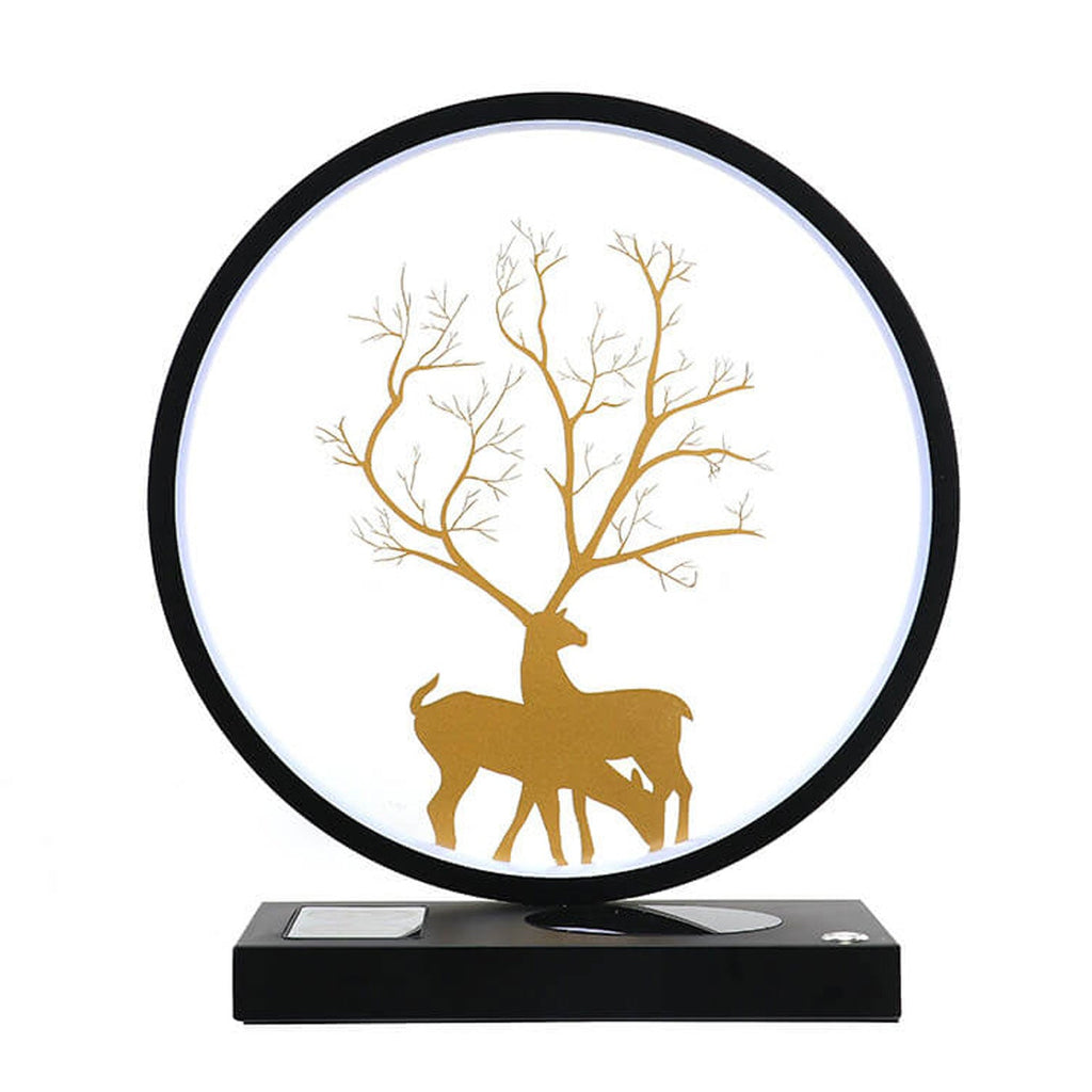 Round Deer Design Wireless Table Lamp