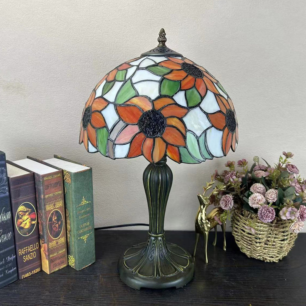 Metal Glass Dome Grape Table Lamp