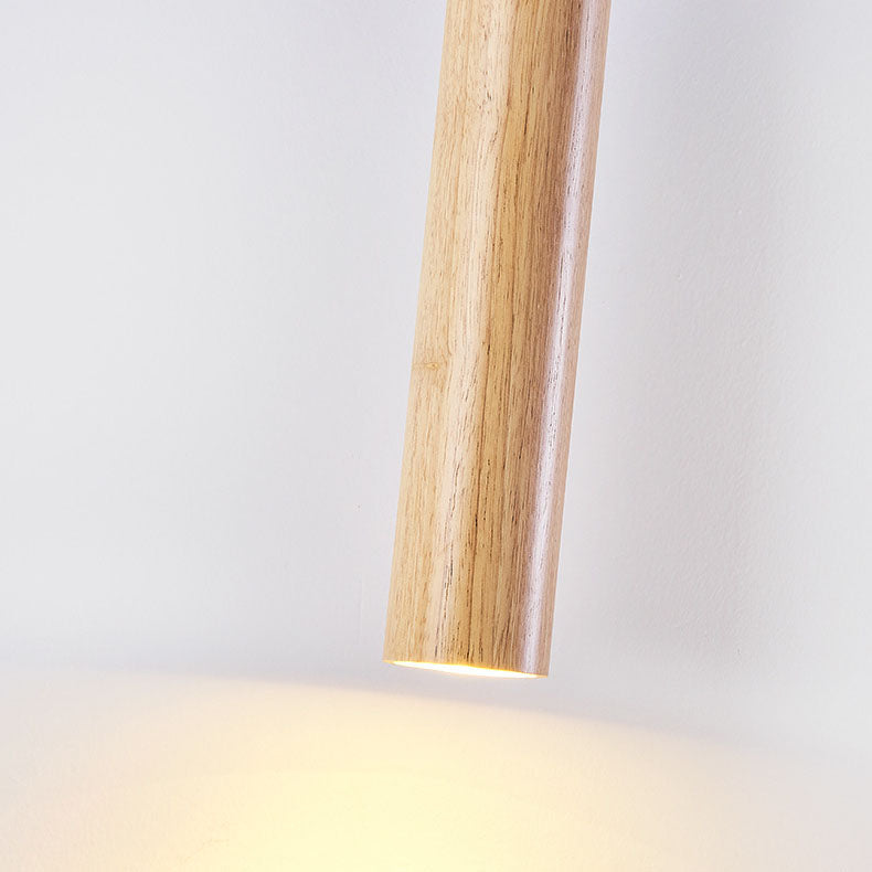 Long Strip Rubber Wood Wall Lamp