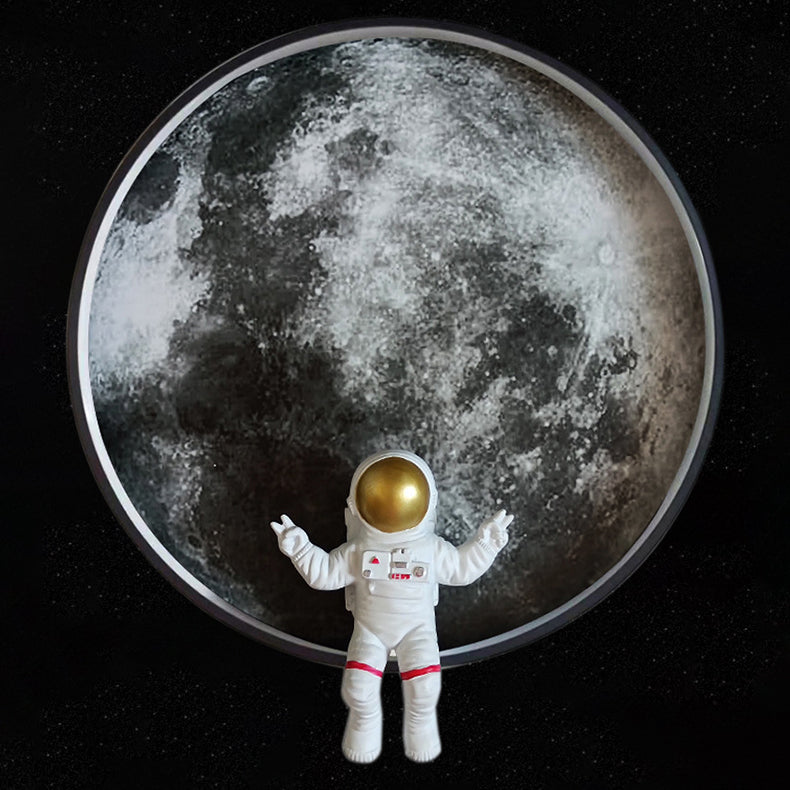 Round Lunar Astronaut Hardware Wall Lamp