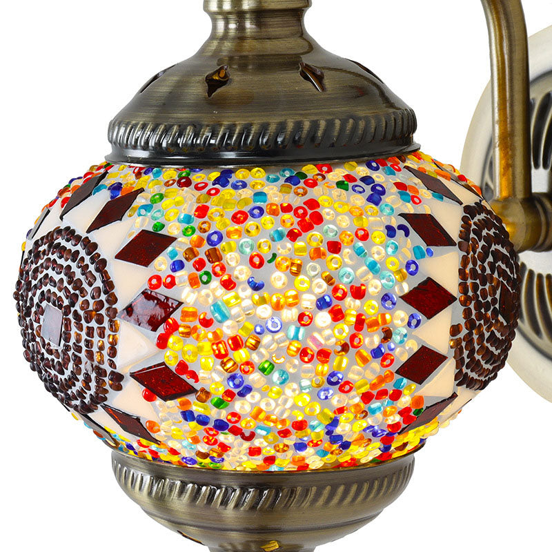 Iron Glass Mosaic Globe Wall Lamp