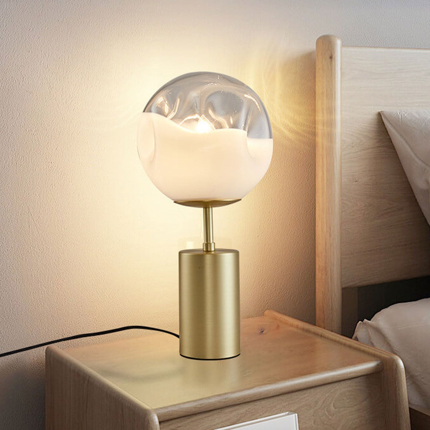 Convex Glass Spherical Table Lamp