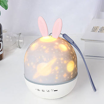 Kids Projectable Round Rabbit Table Lamp