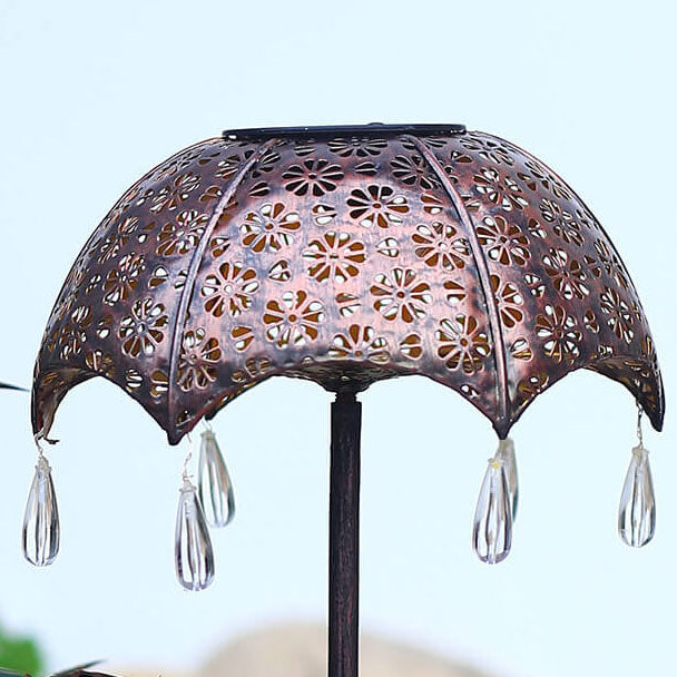 Iron Colorful Umbrella Hollow Outdoor Light