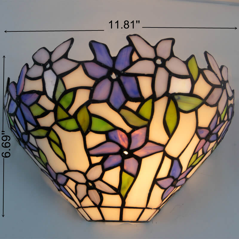 Flower Stained Glass Bowl Wall Lamp