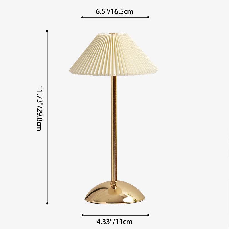 Rechargeable Iron Fabric Conic Table Lamp