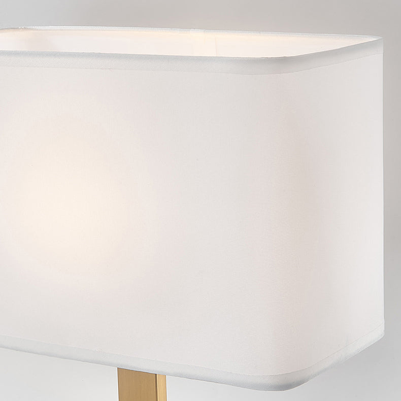 Rectangular Cloth Iron Living Table Lamp