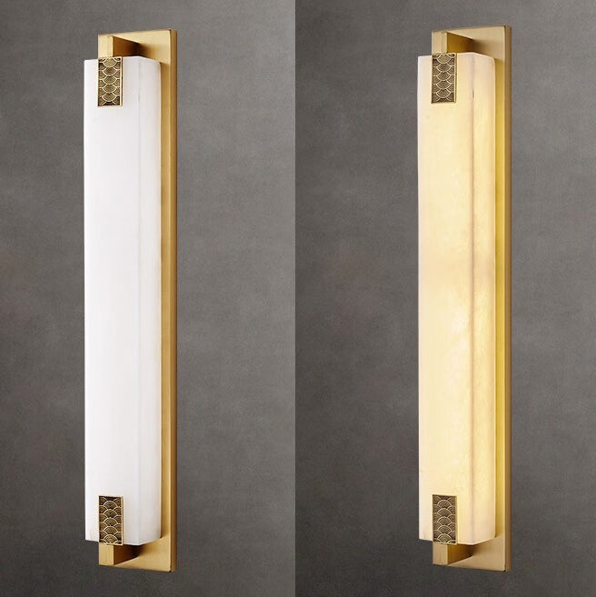 Rectangular Copper Marble Patio Outdoor Light
