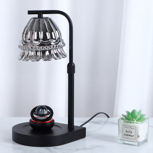 Flower Type Wooden Glass Table Lamp