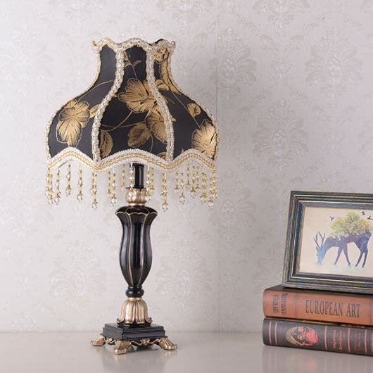 Fabric Cone Tassel Resin Table Lamp