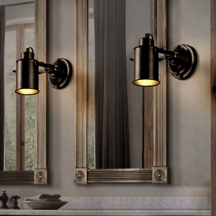 Iron Cylinder Entertainment Room Wall Lamp
