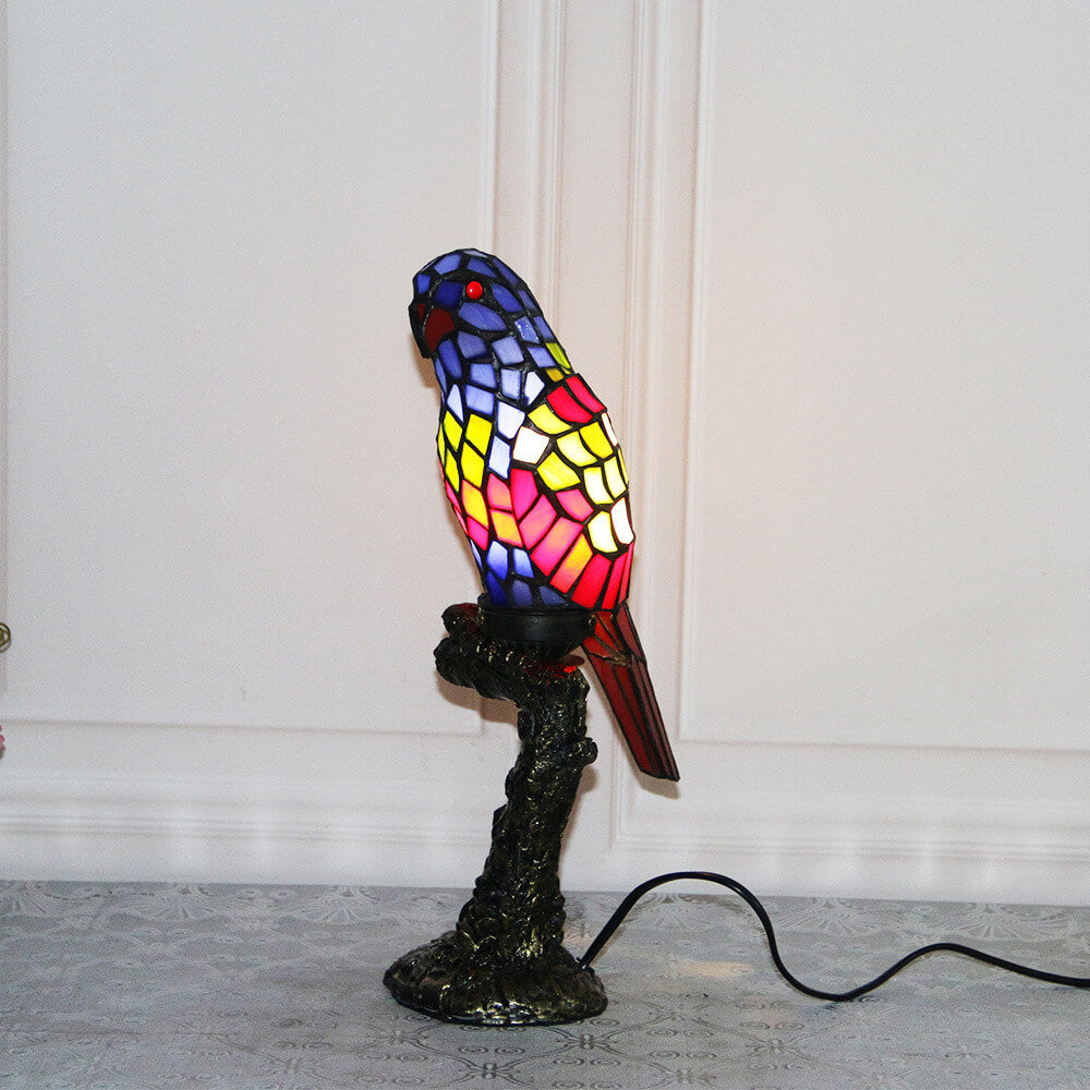 American Parrot Stained Glass Table Lamp