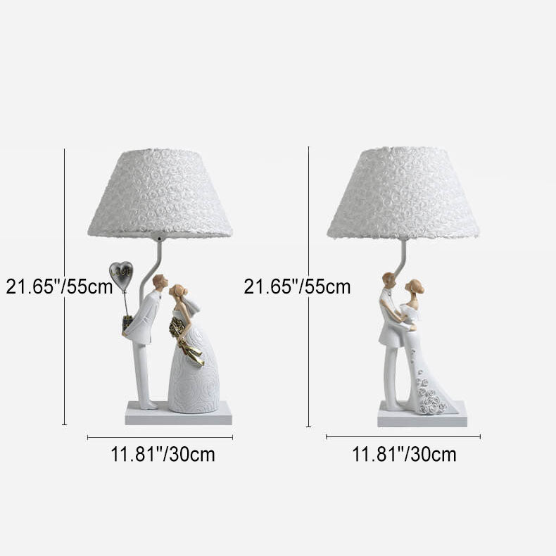 Romantic Resin Hugging Couple Table Lamp
