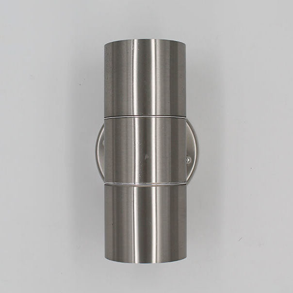 Stainless Steel Cylinder 2-Light Wall Lamp