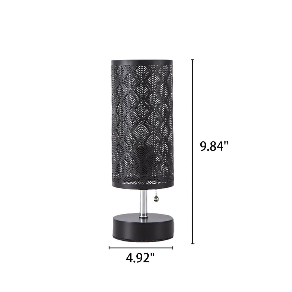 Column Hollow Iron Fabric Table Lamp
