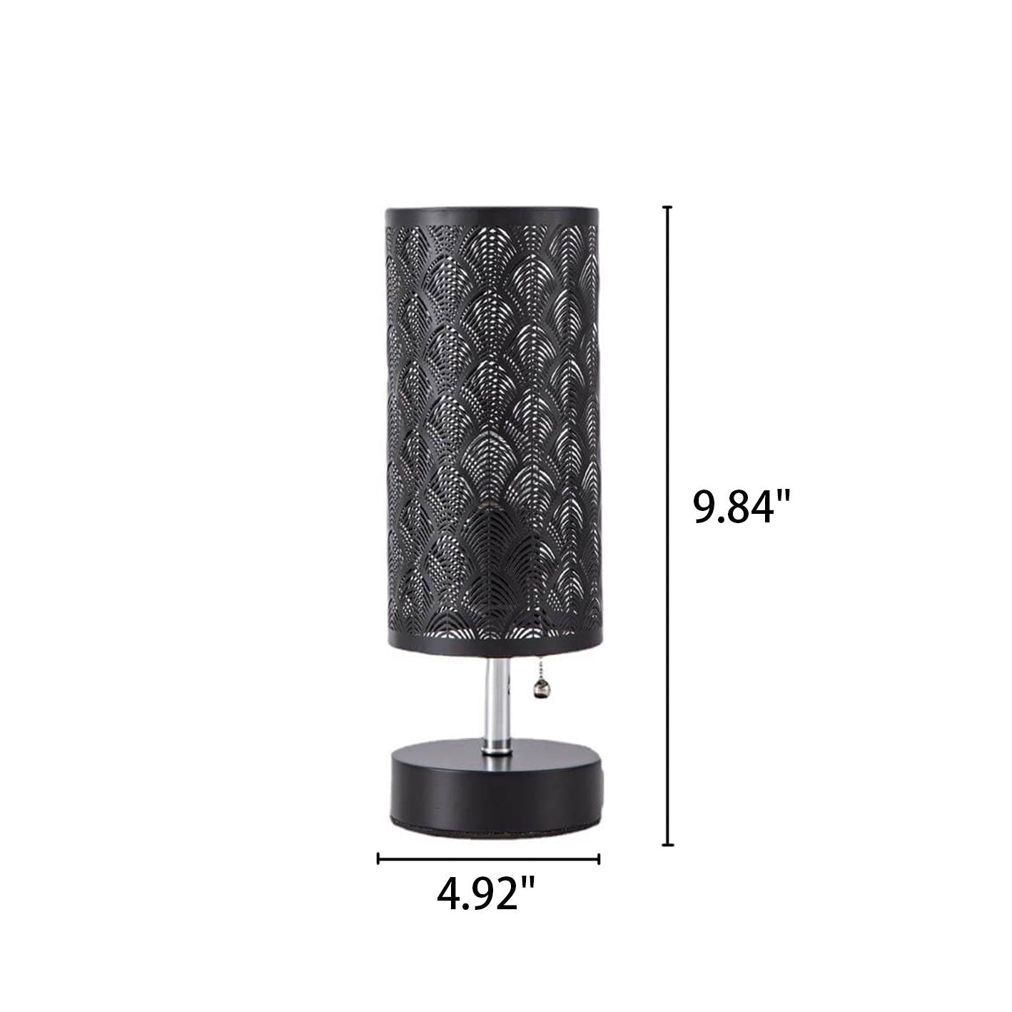 Column Hollow Iron Fabric Table Lamp