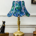 Metal Fabric Floral Painted Table Lamp