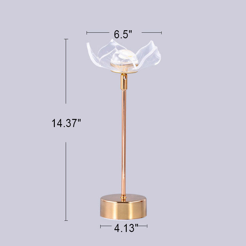 Acrylic Flower Butterfly Gold Table Lamp