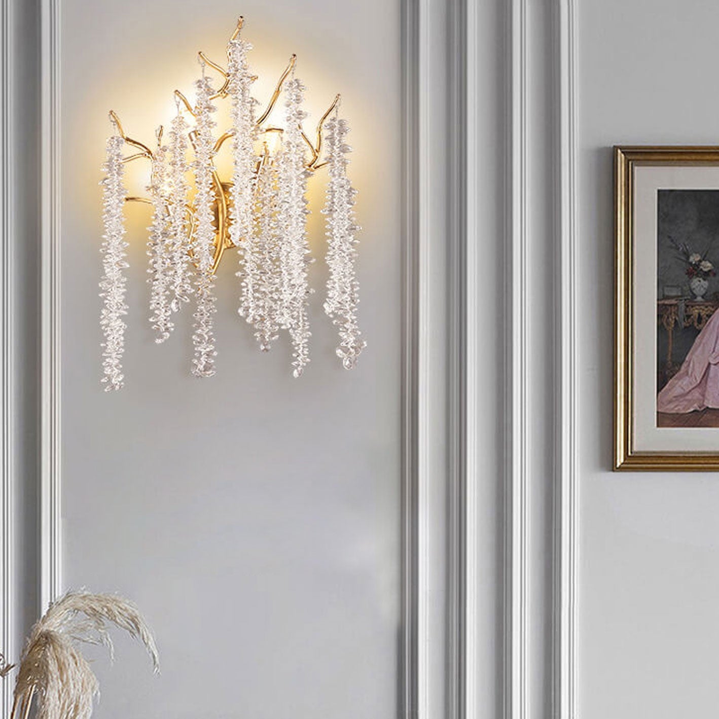 Tree Branch Crystal 3-Light Wall Lamp