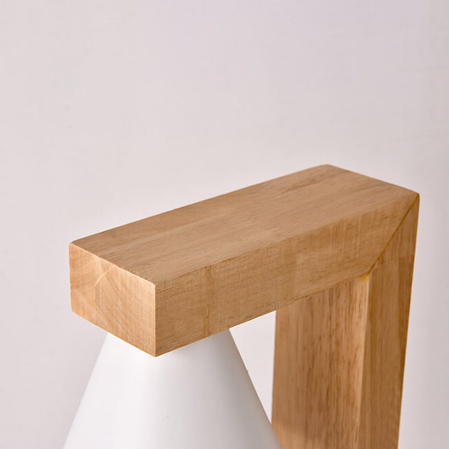Cone Wood Metal Aroma Table Lamp