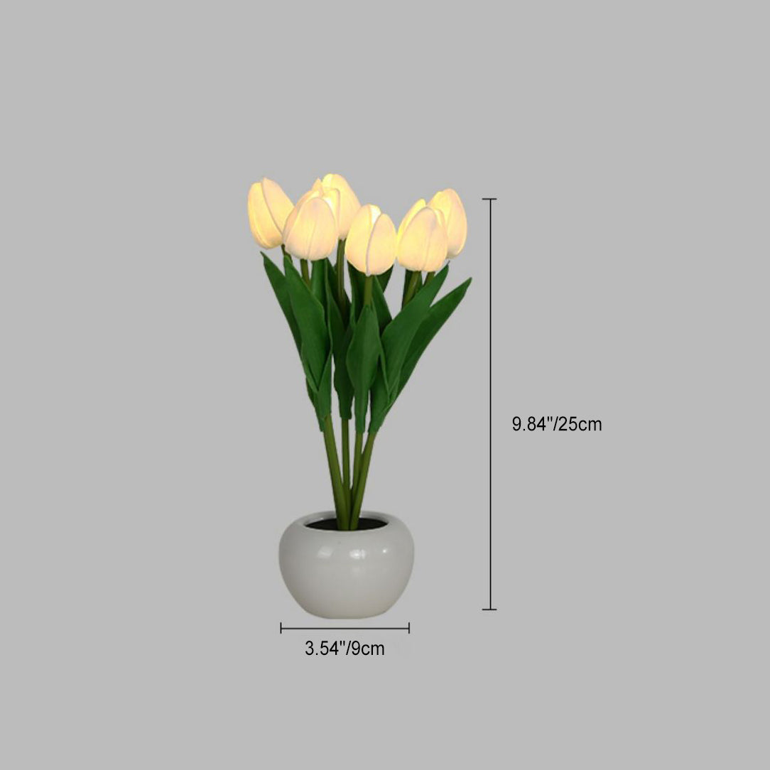 PU Ceramic Tulip Simulated Table Lamp