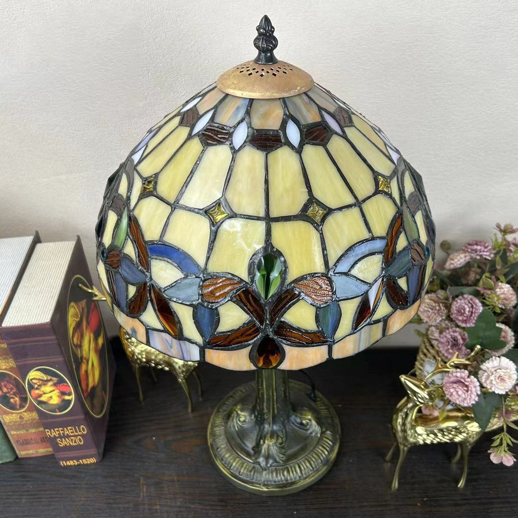 Metal Hardware Glass Semicircular Table Lamp