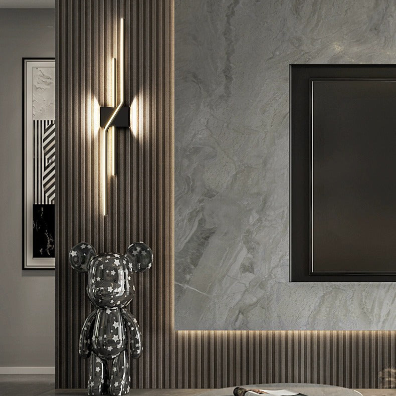 Aluminum Geometric Long Straight Wall Lamp