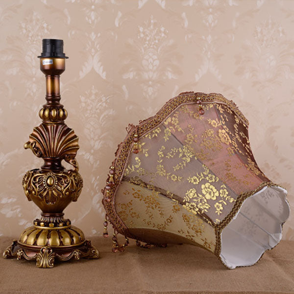 Fabric Tassel Resin Court Table Lamp
