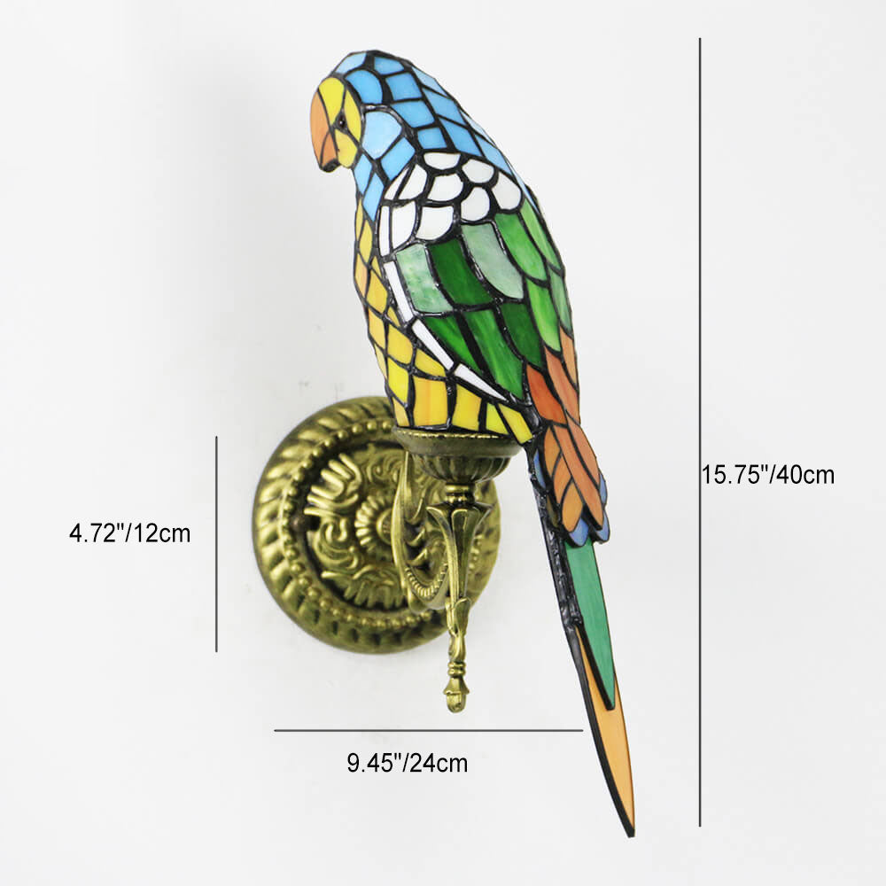 Parrot Stained Glass Wall Lamp