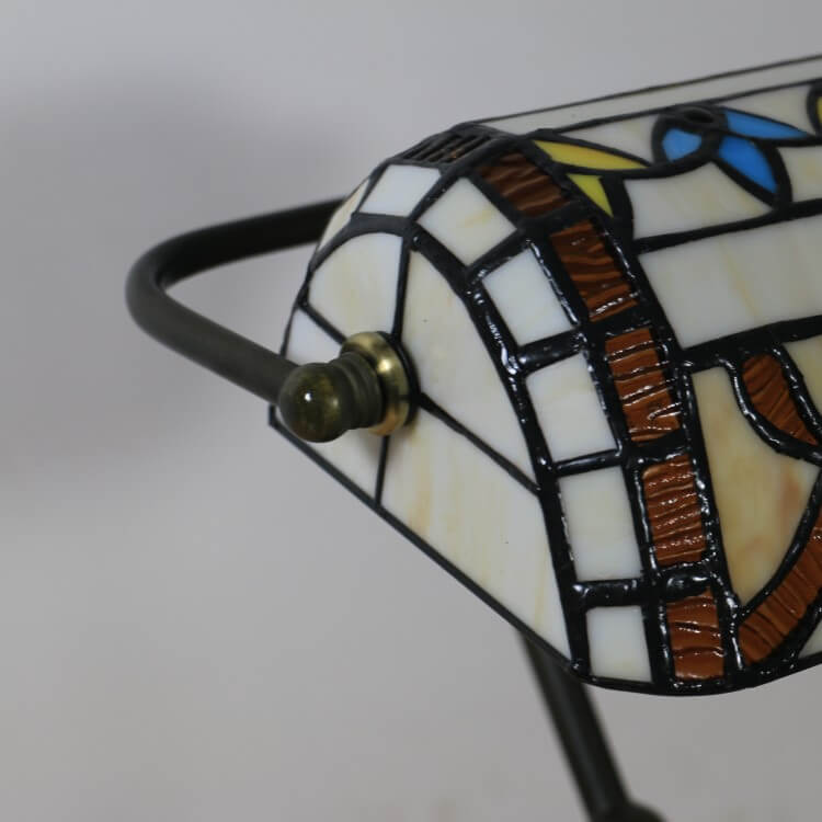 Baroque Stained Glass Bank Table Lamp