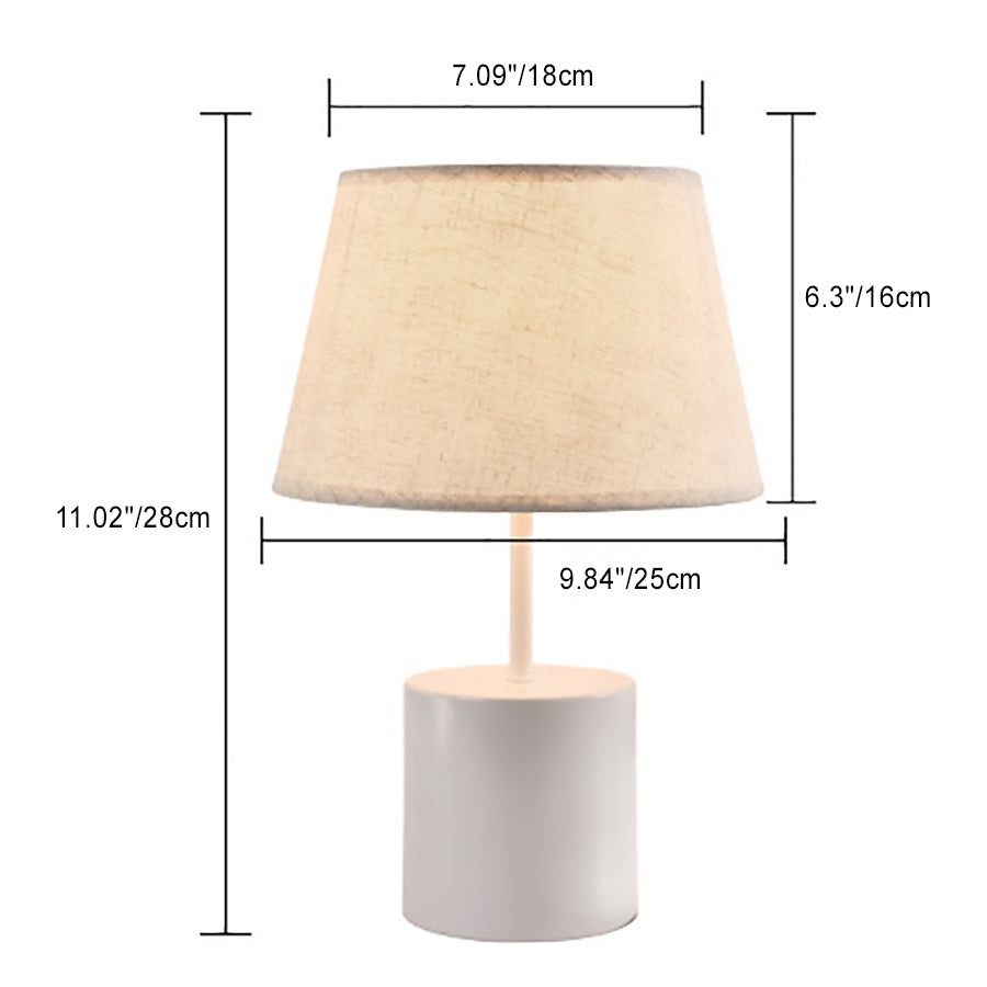 Farmhouse Fabric Metal Conic Table Lamp
