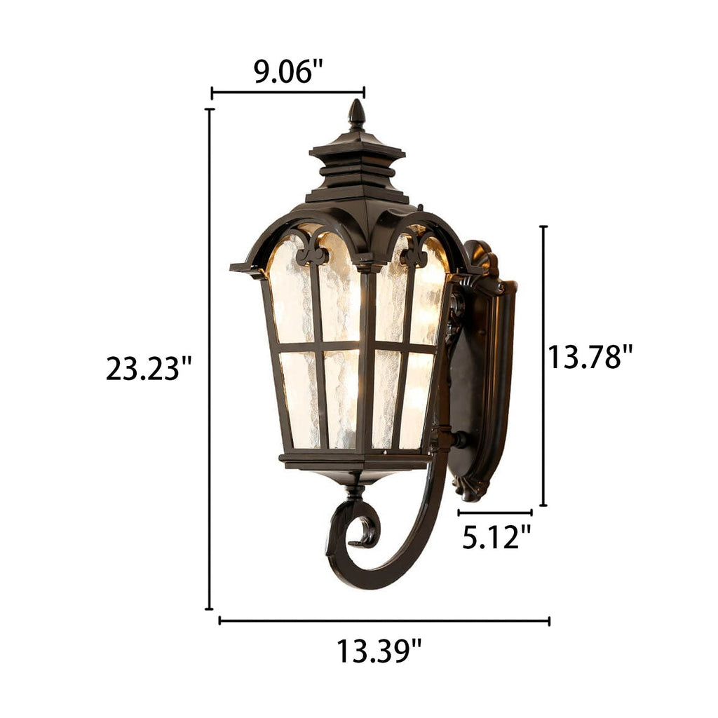 Glass Aluminum Lantern Outdoor Light